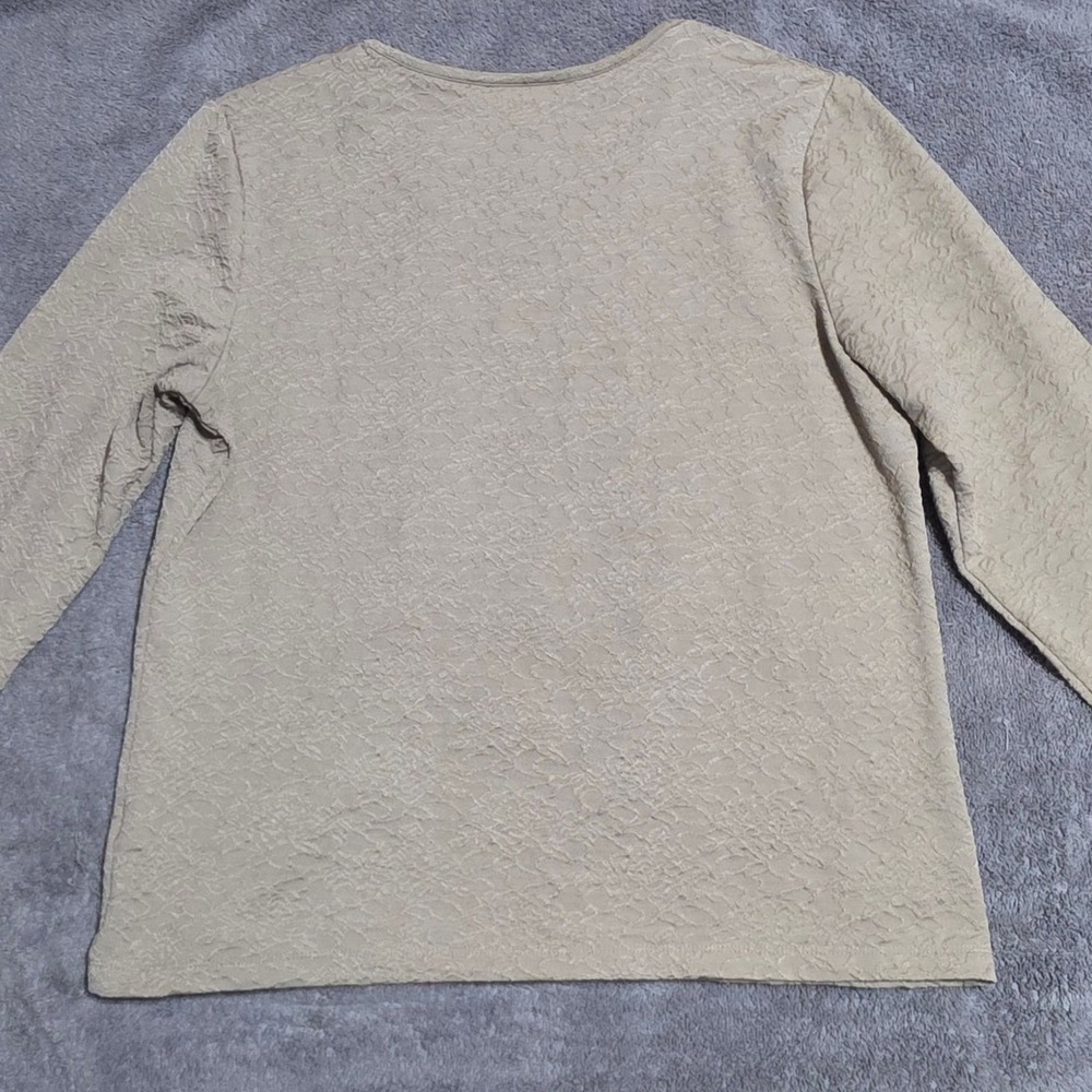 Croft & Barrow Stretch Textured Long Sleeve Top Size L - Picture 6 of 6